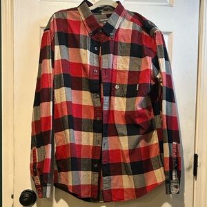 Eddie Bauer Red and Black Checkered Men's Shirt